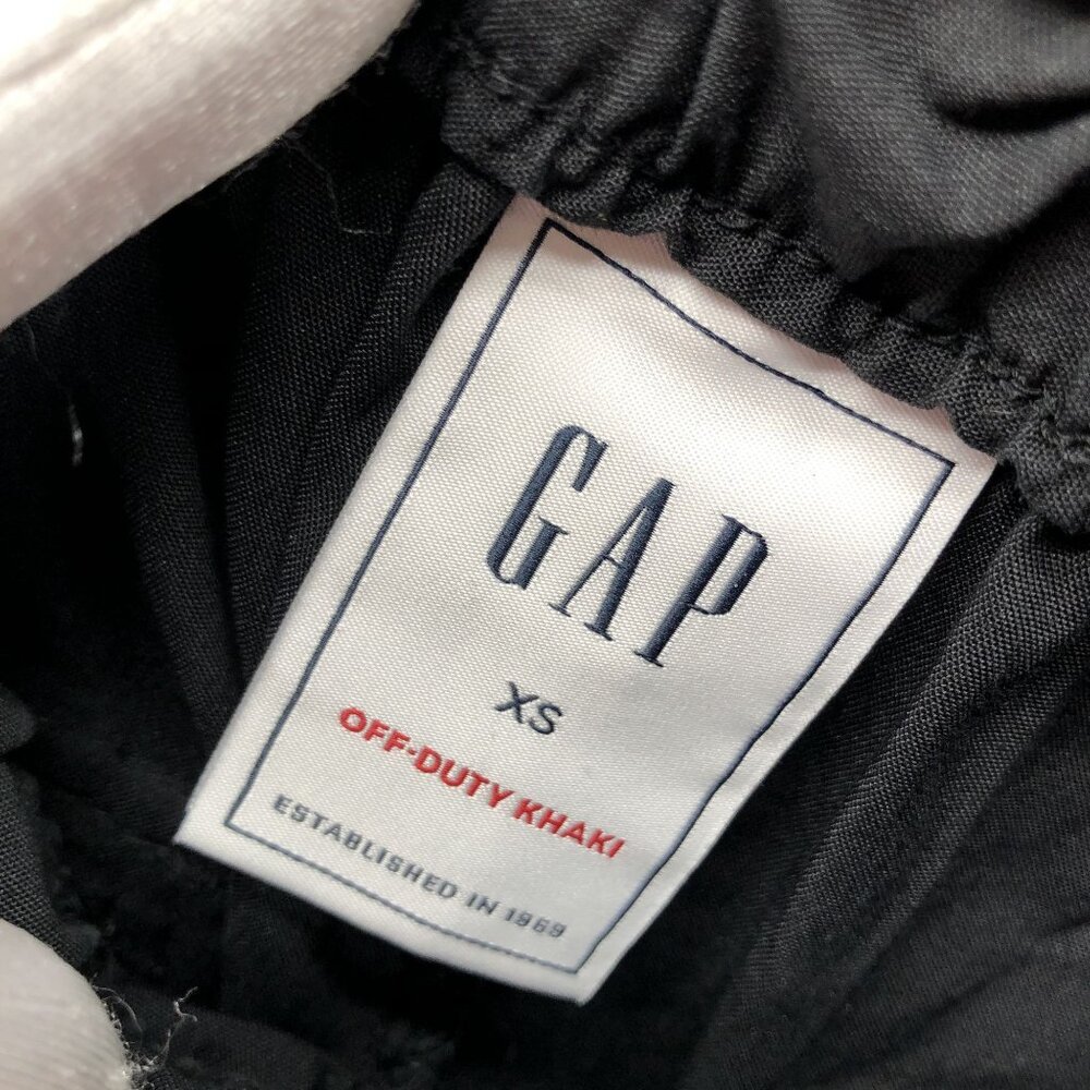 Gap Off Duty Khaki Pants Womens XS Black Relaxed Easy Pull On High Rise - Picture 8 of 9